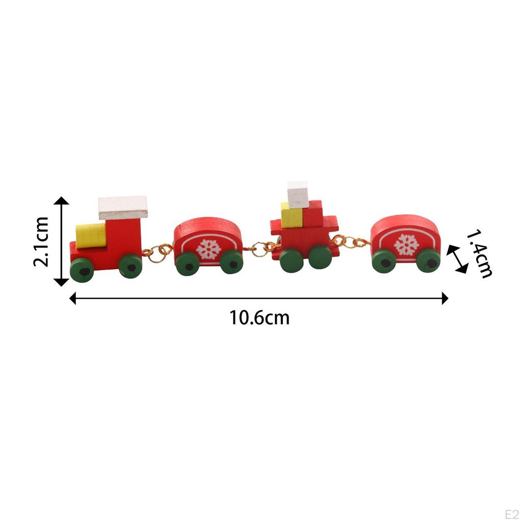 1/12 Dollhouse Mini Christmas Train Miniature Wood Model Wooden Toy for