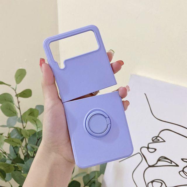 Frosted Skin -Friendly Fold Case For Samsung Galaxy Z Flip 4 Case Flip3 With Holder Shockproof Hard Back Cover For Samsung Zflip4