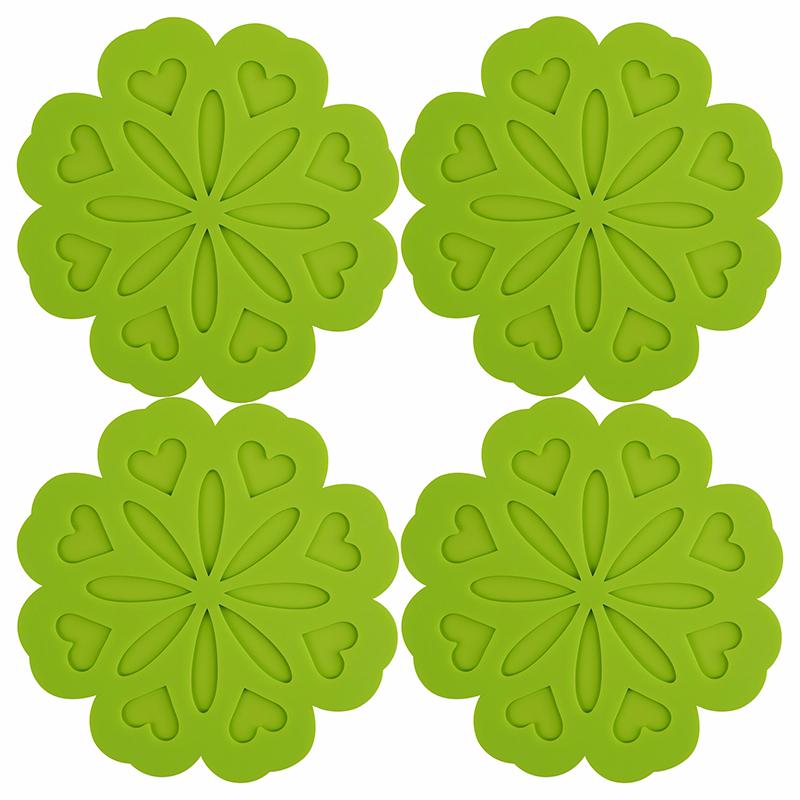 Silicone Bowl Plate Pads Non Slip Anti Scald Placemat Trivet Pot Holders Coaster Durable Desktop Protect Decorate Mats Set of 4