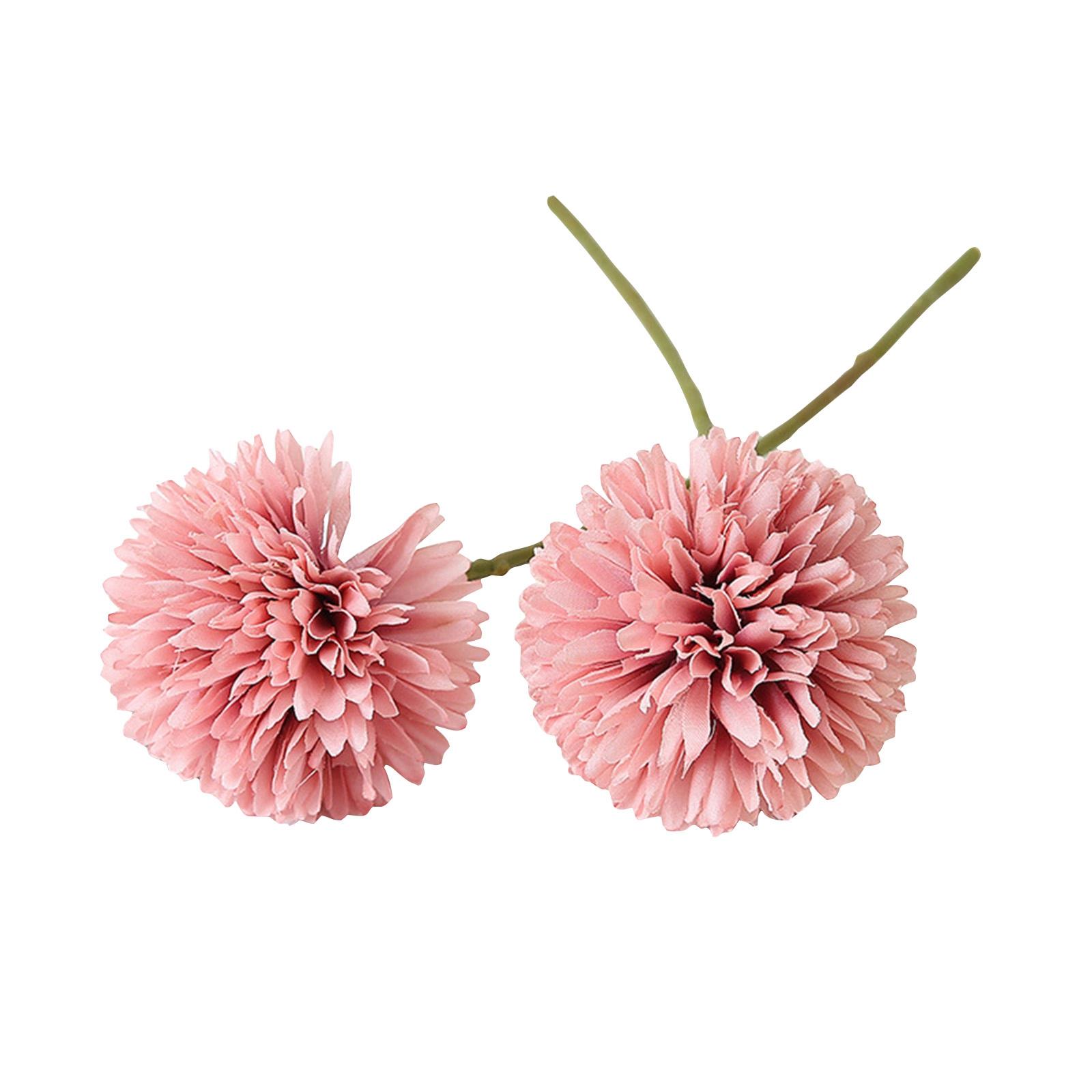 

3Pcs Artificial Chrysanthemum Flowers Faux Red Ball Flowers Fall Flowers For Christmas Home Decoration One Size рожевий