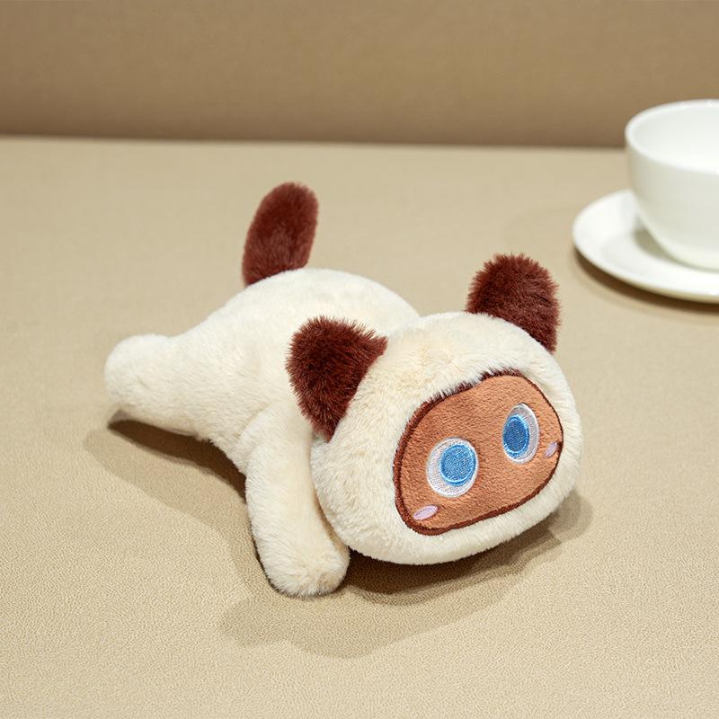 Kawaii Cat Sticky Plush Toy Simulation Cartoon Animals Doll Super Soft Plushie Kitten Sticky Toy Backpack Decor Christmas Gift
