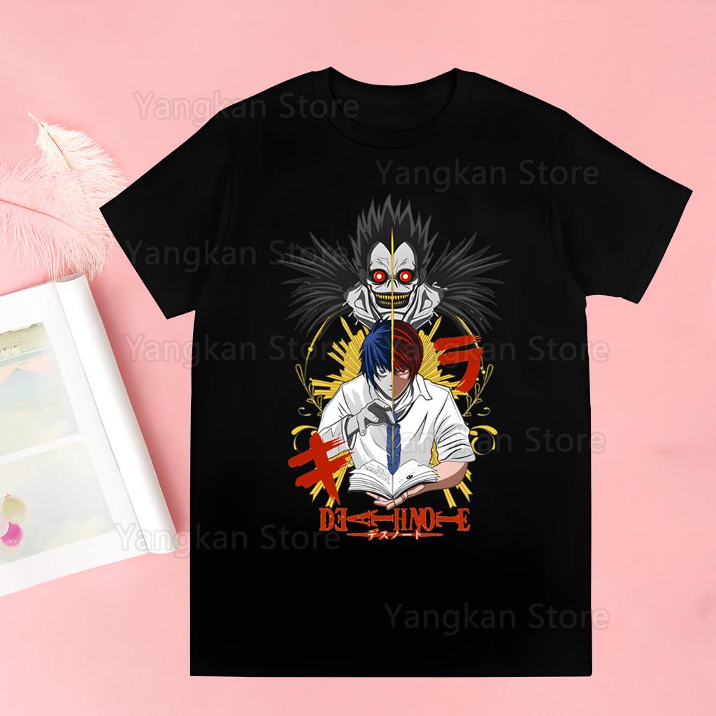 Kira Ryuk Death Note T Shirt Casual Funny Tshirts Kawaii Tees Top Hipster Female Harajuku Short Sleeves Shirts Woman Clothes