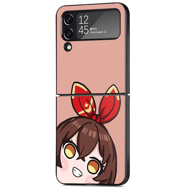 Hard PC Case for Samsung Galaxy Z Flip 4 Z Flip 3 5G ZFlip ZFlip3 zflip ZFlip4 Flip4 Hard PC Cases Cute Genshin Impact Coque