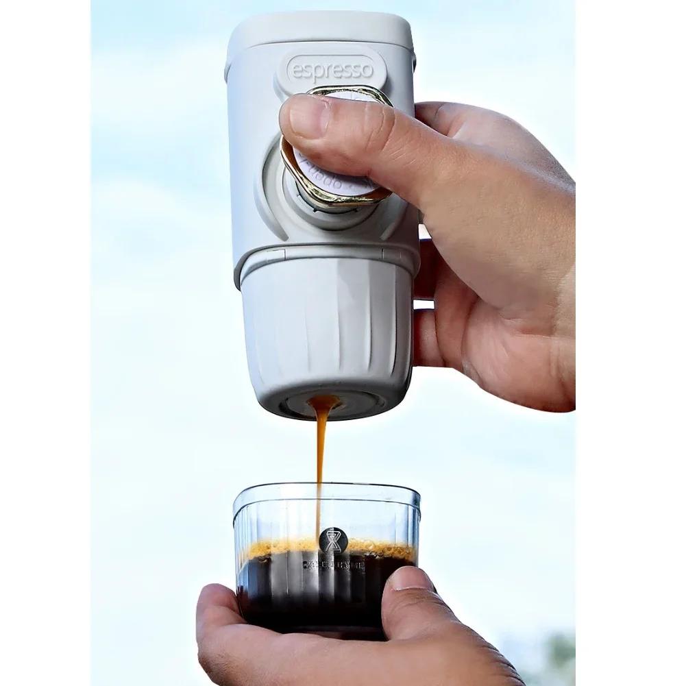 1 Sets Portable Espresso Machine Compatible Ground Coffee Manually Coffee Machine Home Handle Espresso Machine 12.5x7.3x6cm