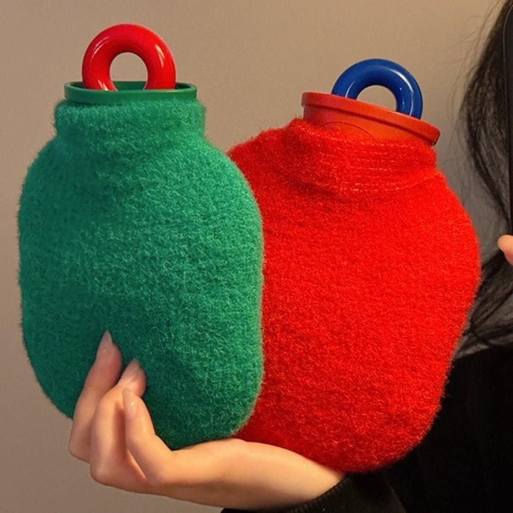 Removable Cover Hot Water Bottle Anti-scalding Hand Warmer Cute Hot Water Bag Hand Warming