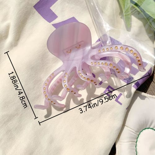 2 Large Acetate Octopus Hair Clips, Strong Non-Slip Grip, Octopus Hair Clips for Thick Hair, Big Hair Clips & Claw Clips for Teen Girls and Women