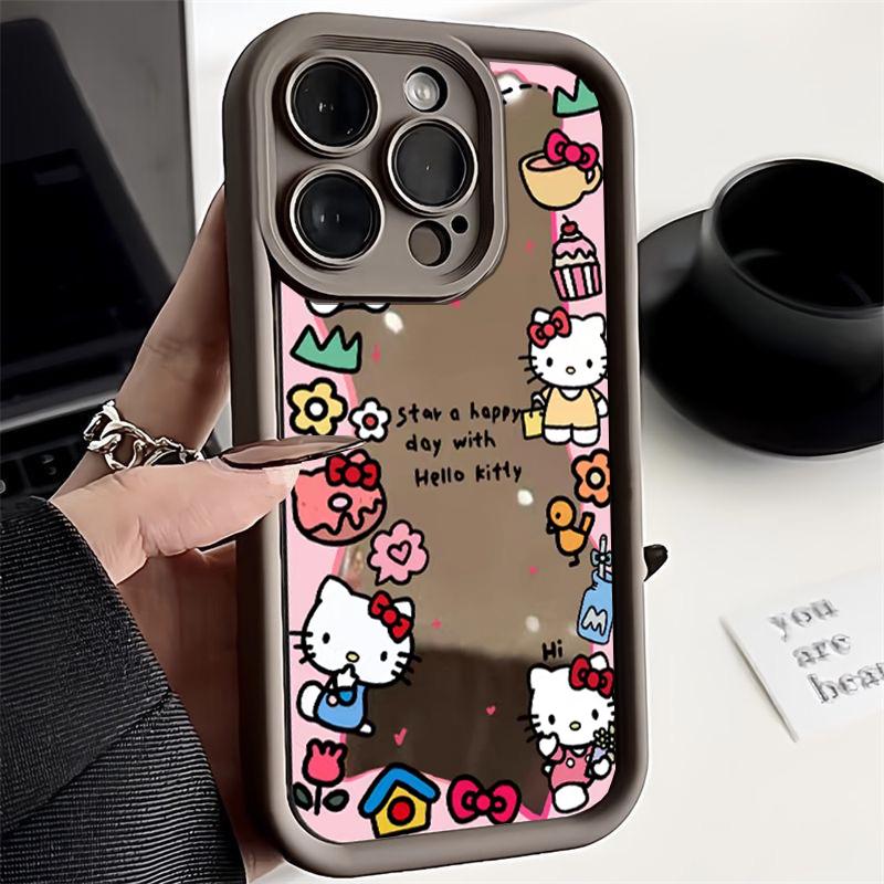 Mirror Cartoon Hello Kitty Bracelet Phone Case For Google Pixel 10A 10 Pro 9A 8A 7A 9 Pro XL 7 8 PRO 7Pro Soft TPU Cute Cover