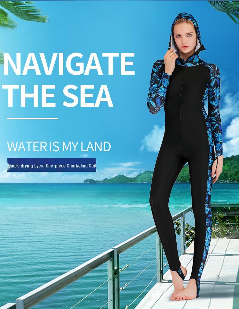 Sharkbat Women's Long Sleeve Sun Protection Slimming Wetsuit for Snorkeling and Surfing