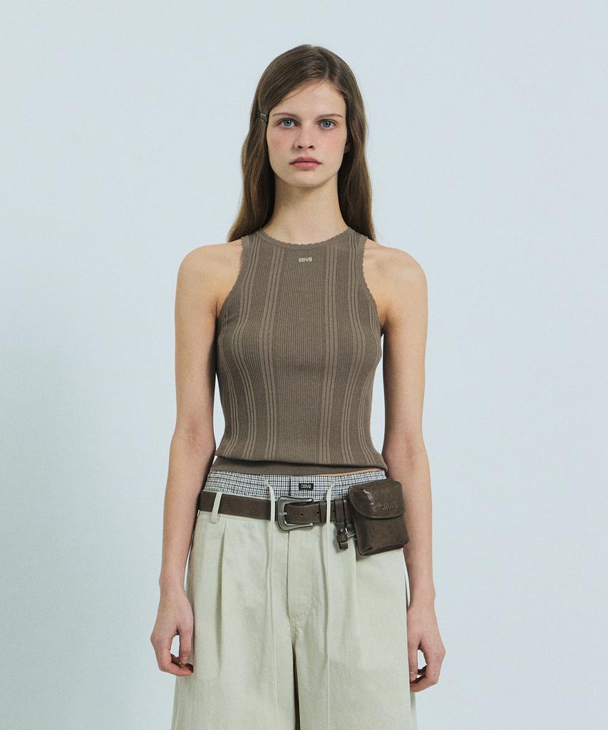 GROVE Petal Sleeveless Knit (Brown)