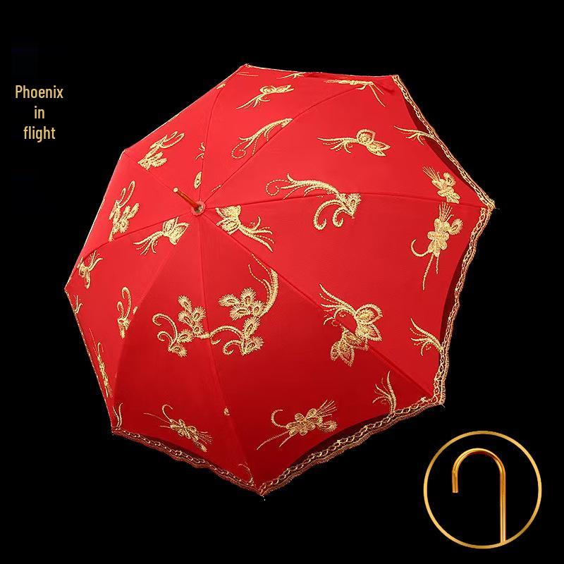 Red Chinese Wedding Umbrella for Bride's Welcome and Dowry