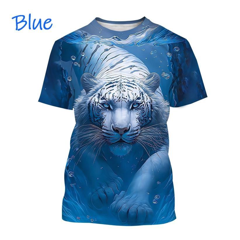 Animal White Tiger 3d Print Summer Men/Women O-Neck T-shirt Casual Short Sleeve Oversized T Shirt Fashion Tops Unisex Clothing