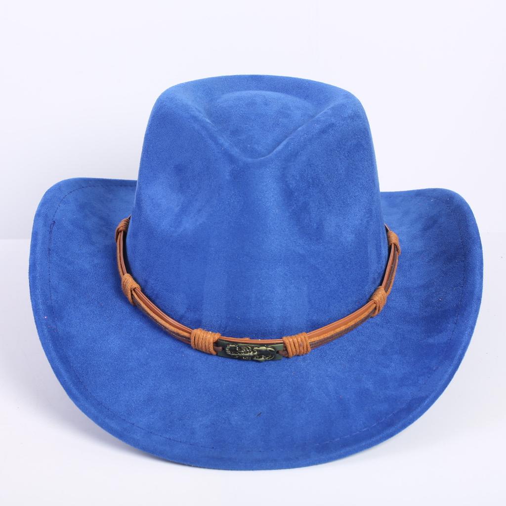Popular European and American classic suede western cowboy hat men's and women's fashion LO style peach heart cowboy hat