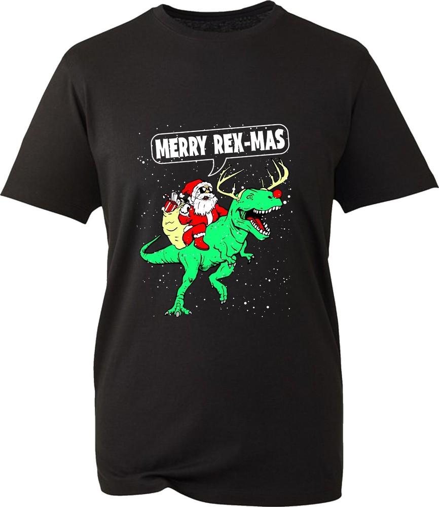 Merry Rex Mas TShirt Santa Riding A TRedx Dinosaur Christmas Tyrannosaurus Top