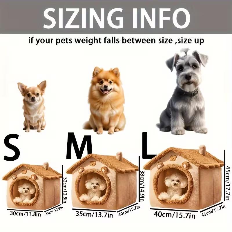Warm Cat House Bed for Indoor Cats and Small Dogs, Removable Washable Pet Bed House with Soft Cushion, Cozy Winter Pet Sleeping Nest