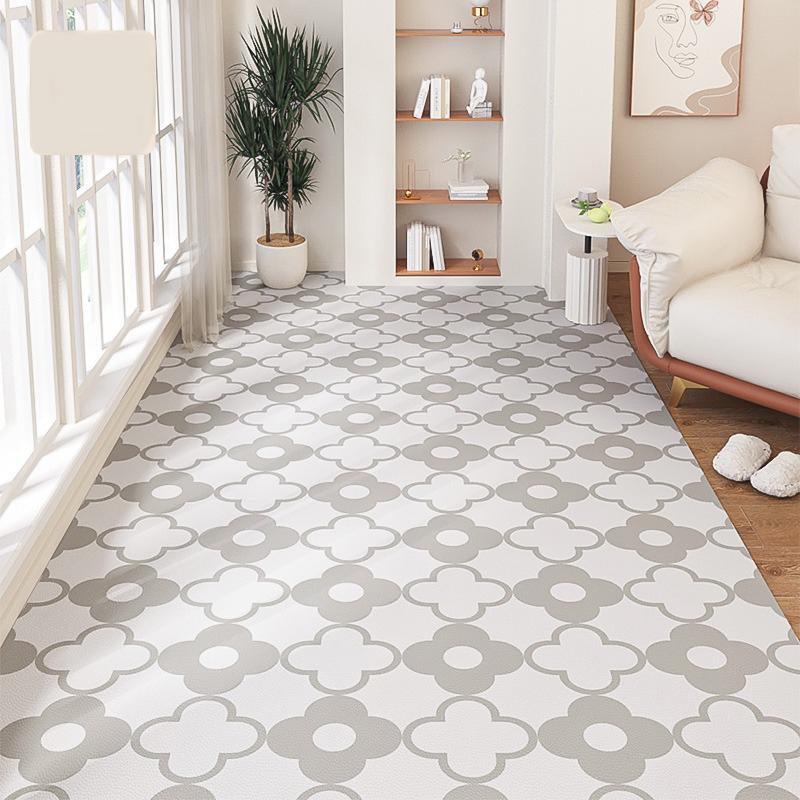 Carpet for Balcony Waterproof Floor Mat Large Pvc Leather Non-slip Foot Mats Green Pattern Classic Kitchen Home Decoration Rug