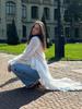 Women's Spring Summer New Sweet Fresh V-Neck Long Sleeve Irregular Hem Shirt Lady Top
