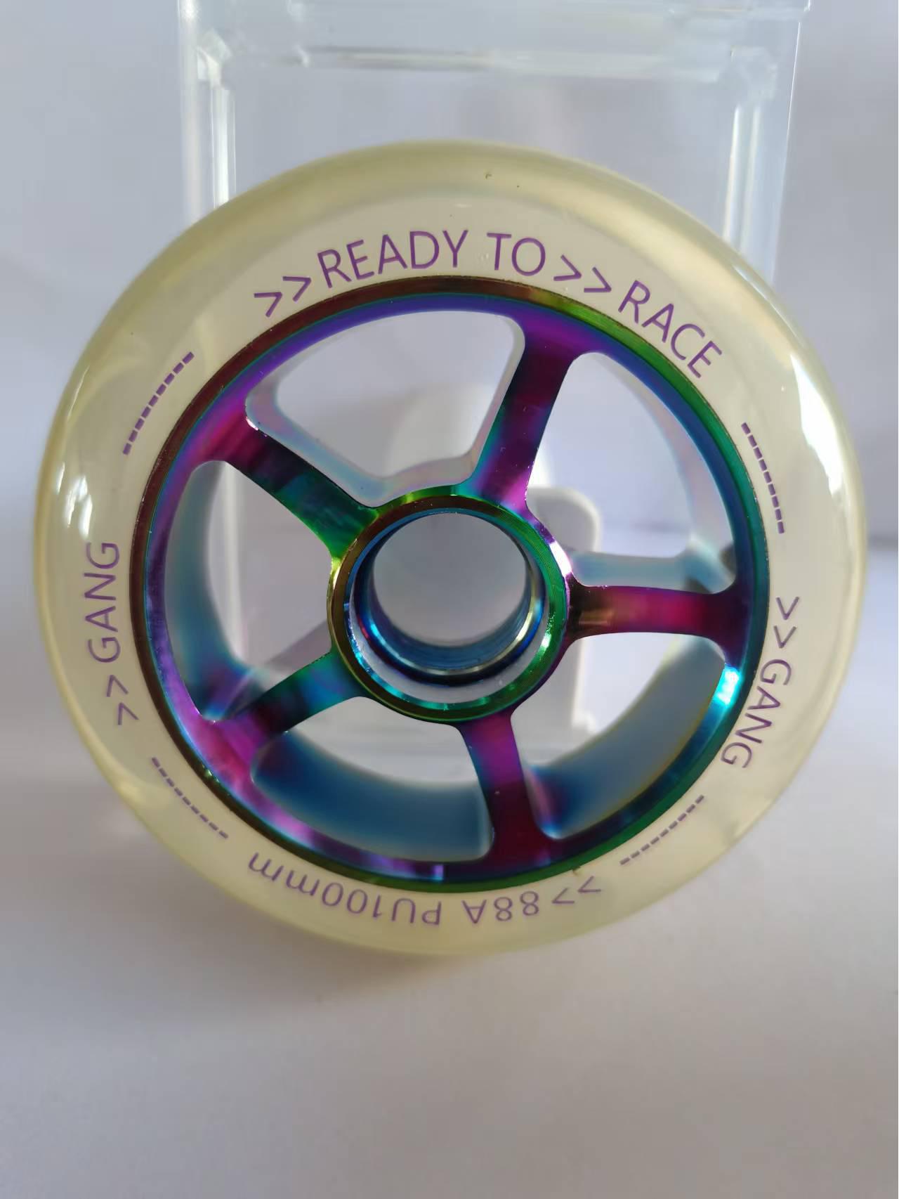 

Кастомное колесо для экстремального трюкового самоката 100x24 мм - Цветное, износостойкое, бесшумное, с алюминиевой ступицей