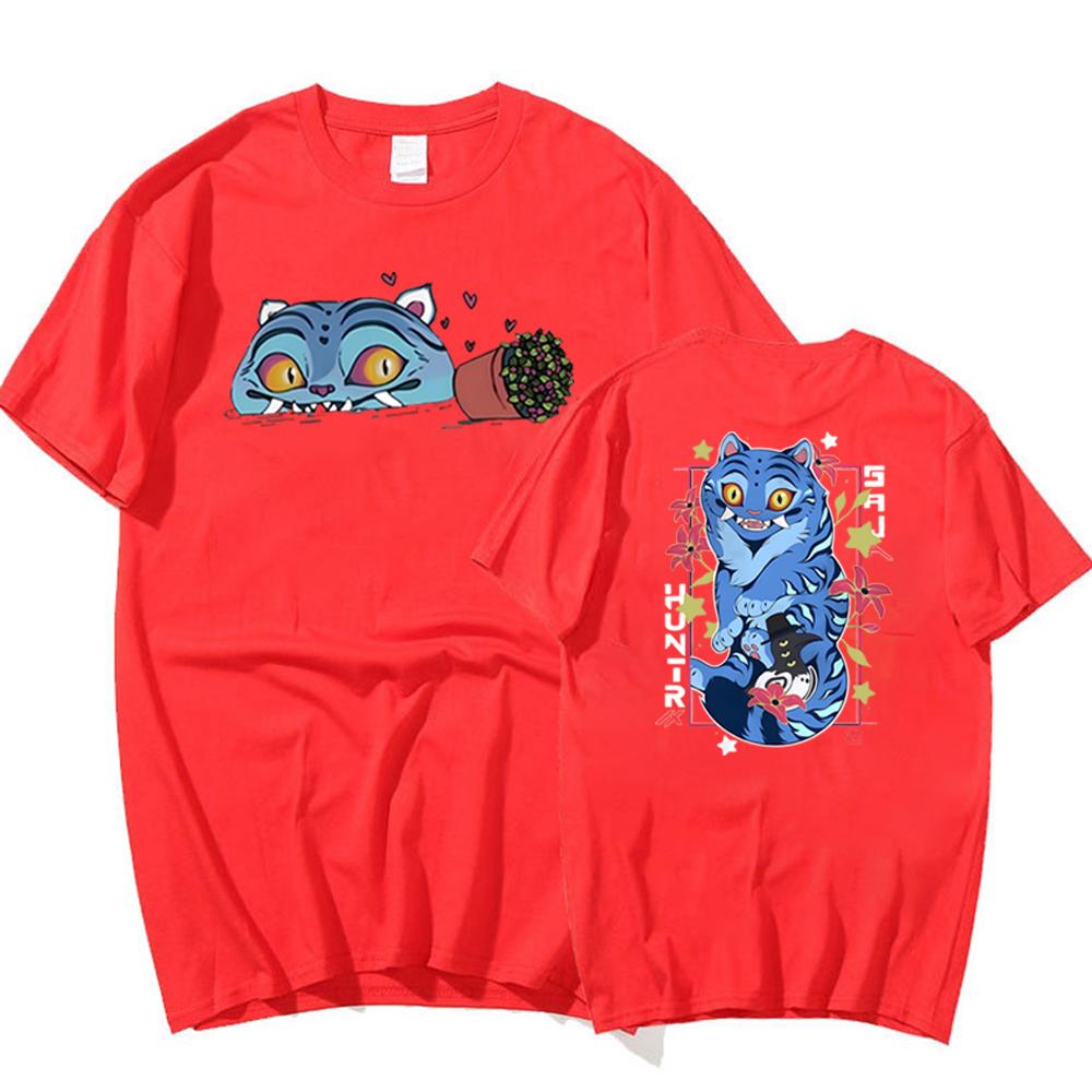 Demon Hunter Tiger Tshirt Kpop Shirt Derpy The Tiger and Bird Demon Hunter Tiger Tshirt Unisex Women Trendy Short Sleeves Tops S