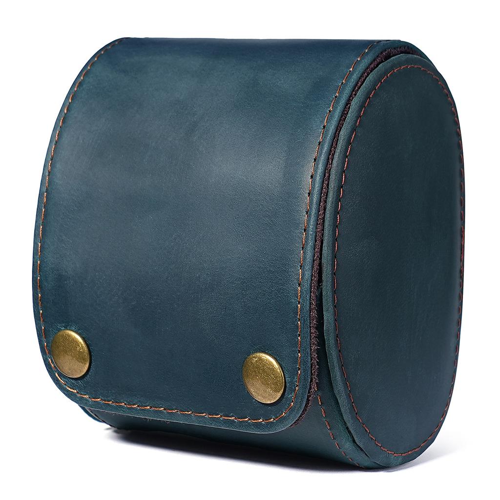 Einzelsteckplätze Crazy Horse Hülle Echte Leder-Uhrenarmband-Hülle Halter Klassisch für Schmuck Rindsleder Aufbewahrung Uhr Vitrine