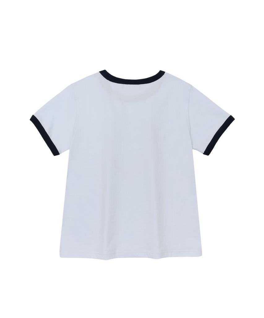 AMES-WORLDWIDE 52 Heart Ringer Crop Tee Blue