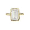 Xian Can Schmuck 2026 S925 Silber Rechteckiger Weißer Diamant Zargenfassung Ring - Einfach & Vielseitig
