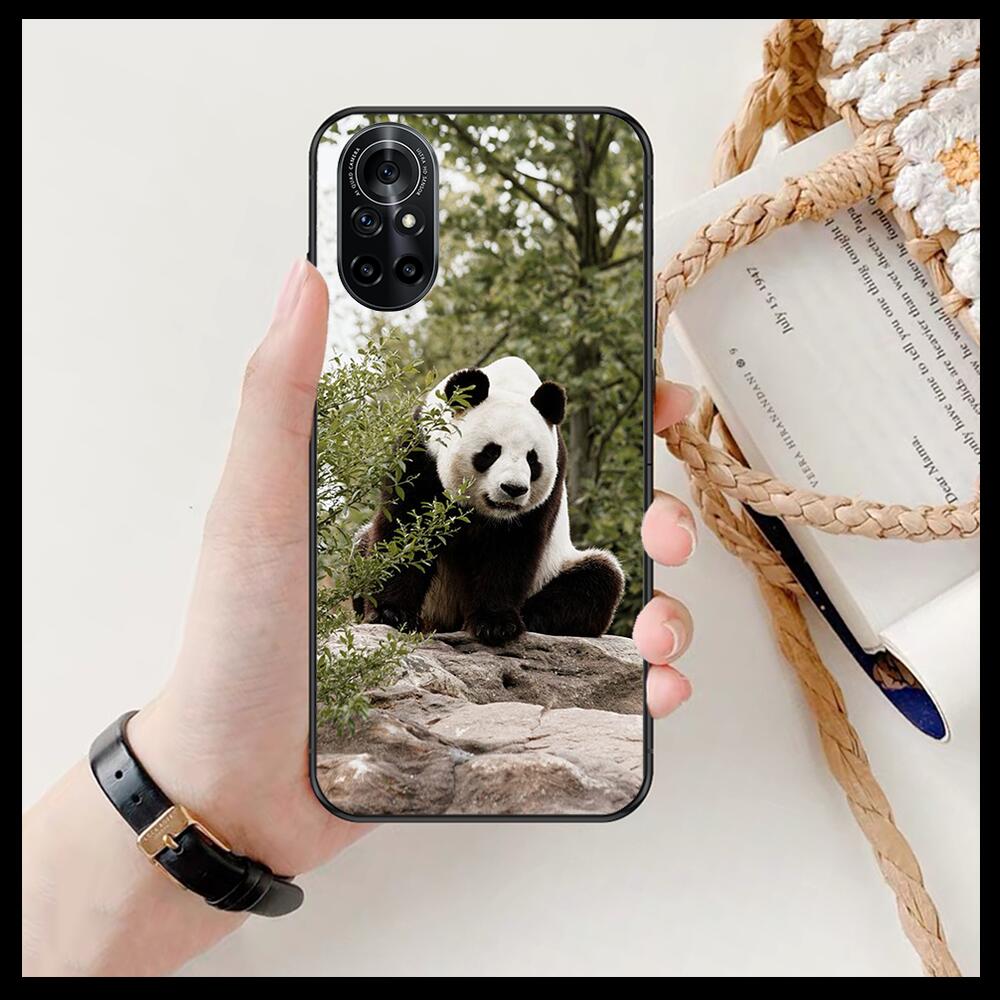 Super Cute Panda Clear pouzdro na telefon pro Huawei Honor 20 10 9 8A 7 5T X Pro Lite 5G Black Etui Coque Hoesjes Comic Fash design