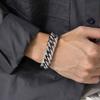 Herren Grobe 8/10/12/15MM Edelstahl Kubanische Kette Armbänder, Nie Verblassend Silberfarbe Metall Hip Hop Männliches Armband pulseira