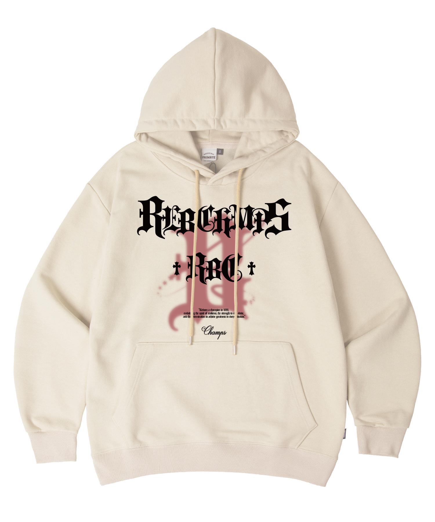 Bonchams [7 Colors] B Tribal Oversized Hoodie B25St01 [Fleece-Lined/No Fleece-Lined] (B Type) Navy [Fleece-Lined]/Xl