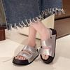 Yazlık yeni plaj Roma ayakkabıları retro cırt cırtlı kelimeli muffin tabanlı Birkenstocks sandaletler