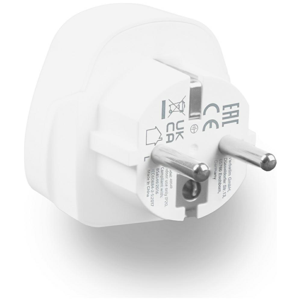 Verbatim Adapter Podróżny Eu/Uk/Uswteu-02 Biały/White 49549
