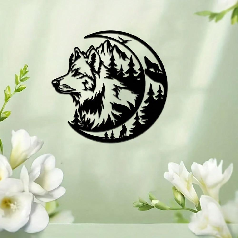 Wolf Metallwandkunst Skulptur für Wohnzimmer Garten Terrasse Café Bar Dekor