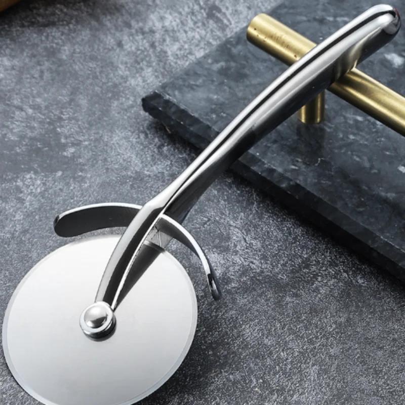 Pizza Cutter Stainless Steel Single Wheel Cake Bread Pies Round Knife Zinc Alloy Handle Kitchen Baking Tools Pizza Slicer