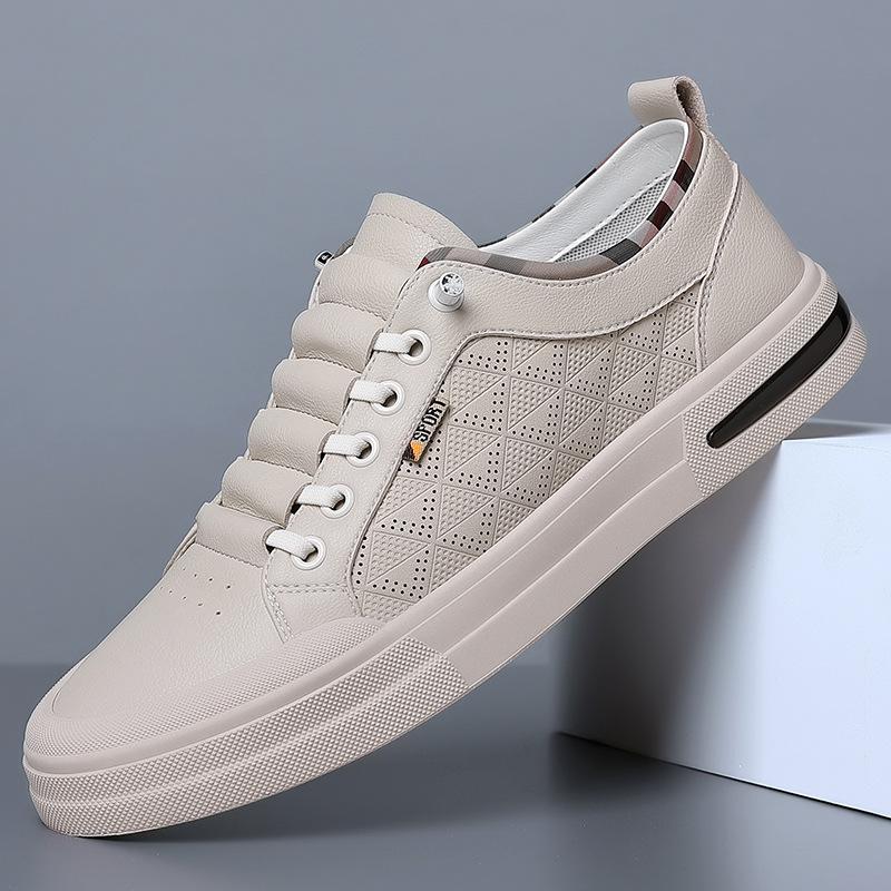 Autumn and Winter New Men's Shoes Inner Height Increase Leather Shoes Little White Shoes Board Shoes Genuine Leather Casual Men's Leather Shoes