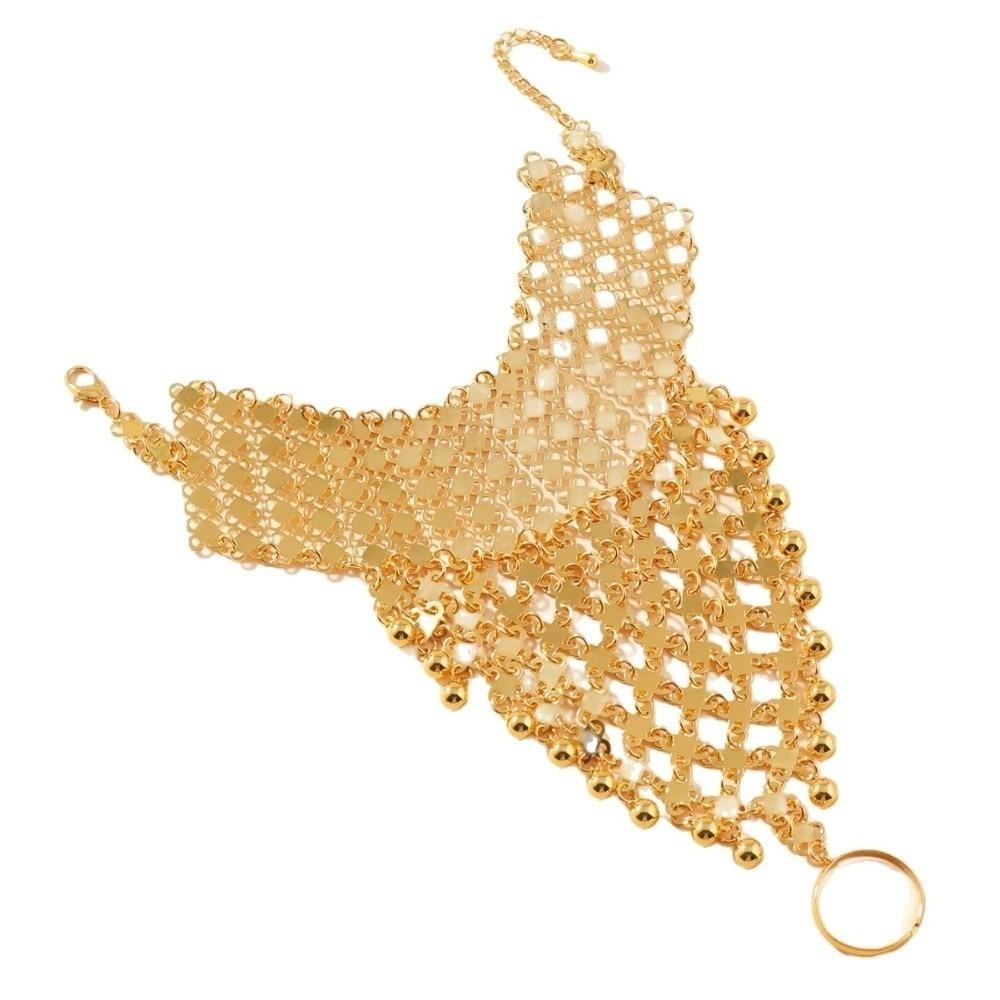 Multi Layer Golden Finger Bracelet Simple Hollow Geometric Pendant Stage Performance