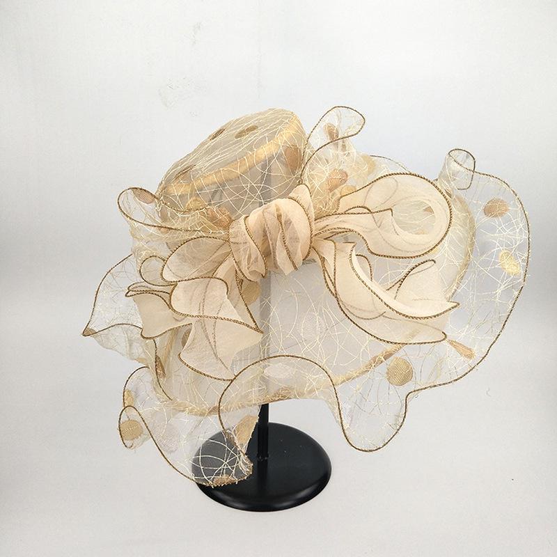 New Style Anti-ultraviolet European and American Ladies Fashion Hat Embroidery Bird's Nest Fashion Mesh Hat Sun Hat