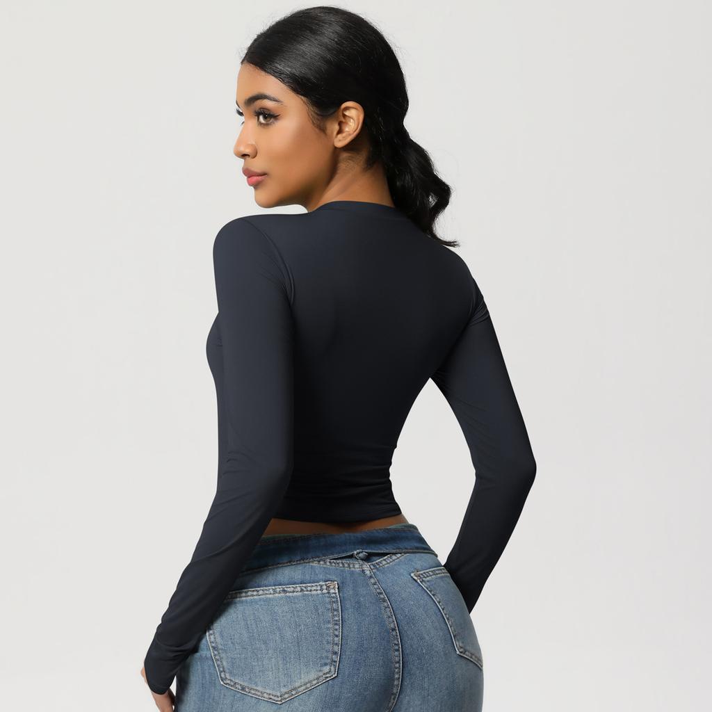 Women Sports T-Shirts Long Sleeves Compressed Quick-dry Super Elastic Suitable For Running Fitness Training Yoga