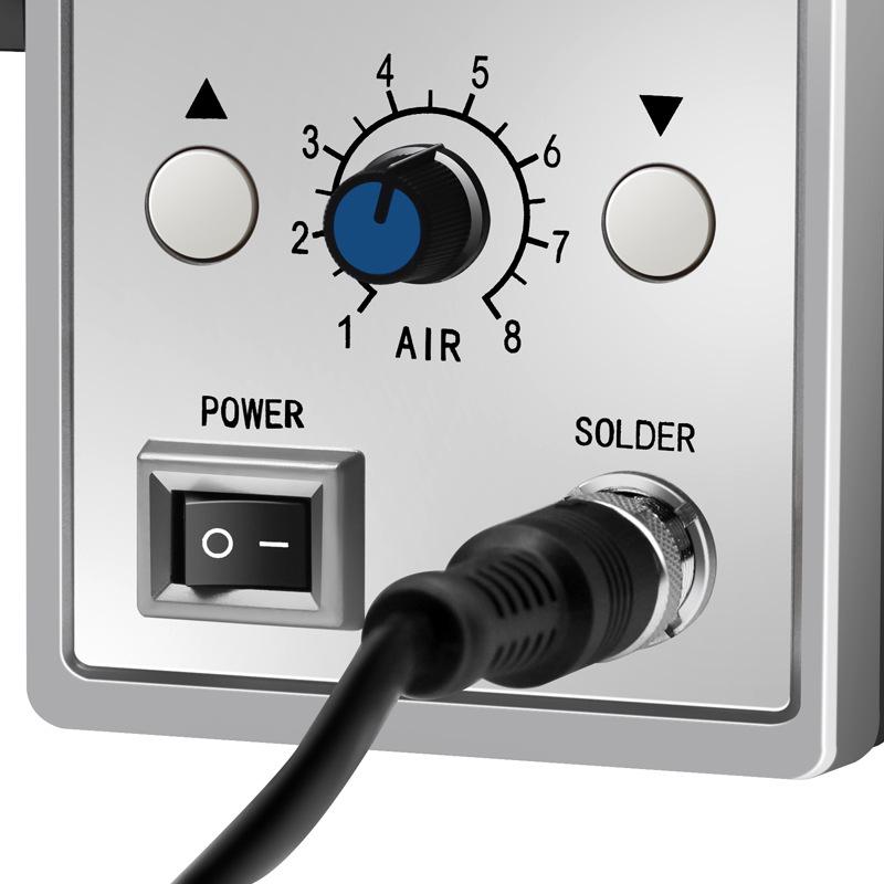 Stație de Desoldare cu Aer Cald Digitală 858D, cu Control al Temperaturii, 110V/220V, Ideală pentru SMD și Repararea Telefoanelor Mobile.