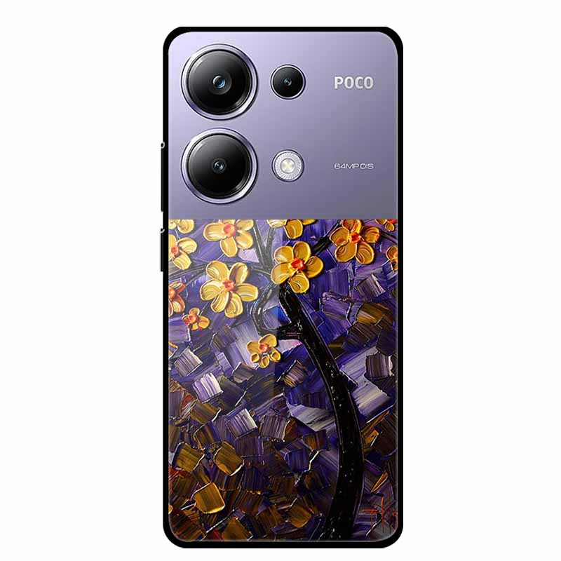 Painting Cover For Poco M6 Pro GlassTempered Glass Case Hard Back Shield for Xiaomi Poco M 6 Pro 6.67" Colourful Phone Fundas
