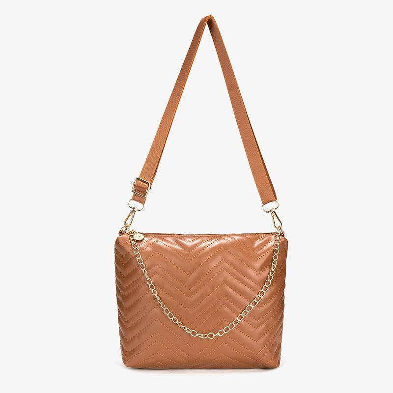 

Осенне-зимняя мода женские сумки, высококлассная квадратная сумка с вышивкой волнами, универсальная широкая цепочка на плечо, сумка через плечо, мобильный телефон светло-коричневого