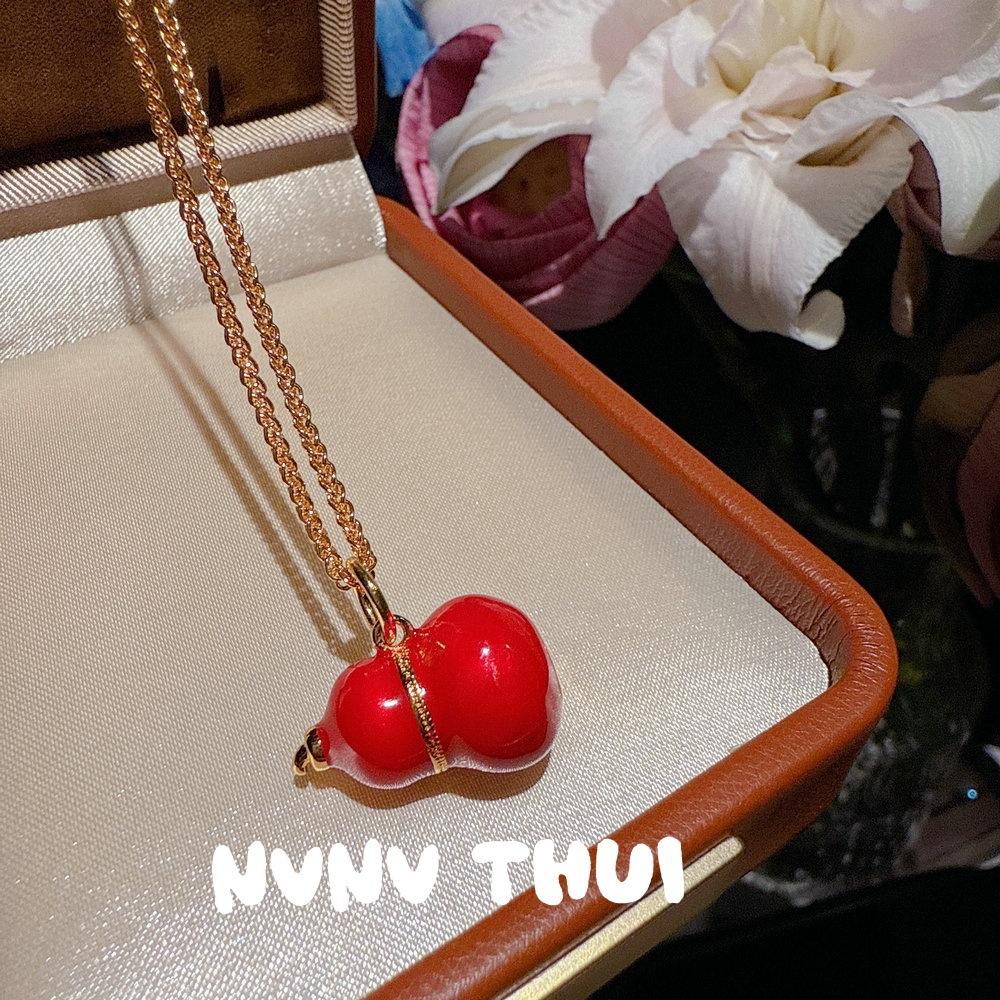 

Jewelry, Colorful Gourd Enamel Color Drop Glaze Pendant Necklace, New Chinese Style, Gourd Baby Fulu Necklace, Combination