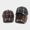 Autumn and Winter Retro Rough Plaid Baseball Cap Women's Literary and Leisure Sun Hat Men's Street Fashion Trendy Sun Hat