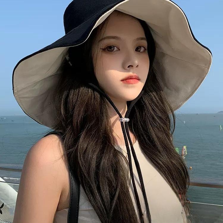 Hat, Summer Big Brimmed Fisherman's Hat, UV Resistant, Outdoor Sunscreen, Sunshade, Casual Versatile, Ladies, Sun Sunscreen Hat