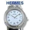 Used Clipper CL4.210 D Buckle White Ladies Watch Brand HERMES White Quartz Good Condition Working