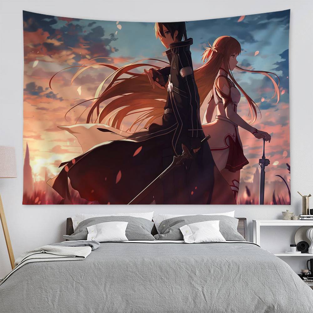 

TV Anime Sword Art Online Hanging Bohemian Tapestry Hanging Tarot Hippie Wall Rugs Dorm Japanese Tapestry 74x94cm(29x37in)