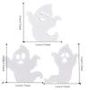 3pcs/set White Ghost Festival Wooden Decoration Cartoon Cute Halloween Atmosphere Decoration Wood Durable