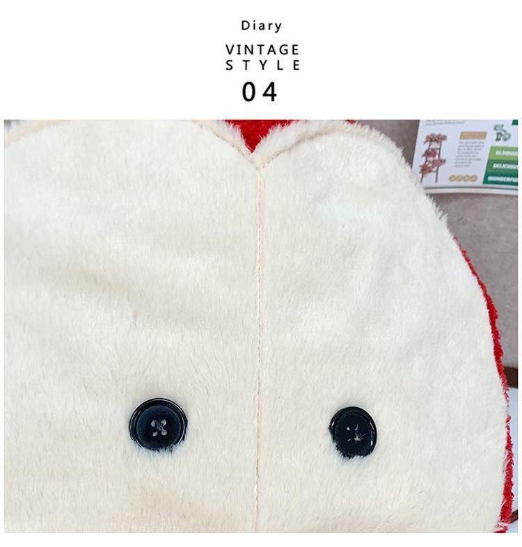 Cute Cartoon Apple Plush Backpack & Crossbody Bag – Large Capacity Schoolbag