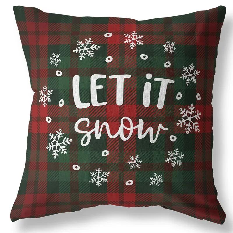 New Year s Christmas new pillowcase peach skin velvet plaid waist cushion square home decorations,(3) 30x30cm
