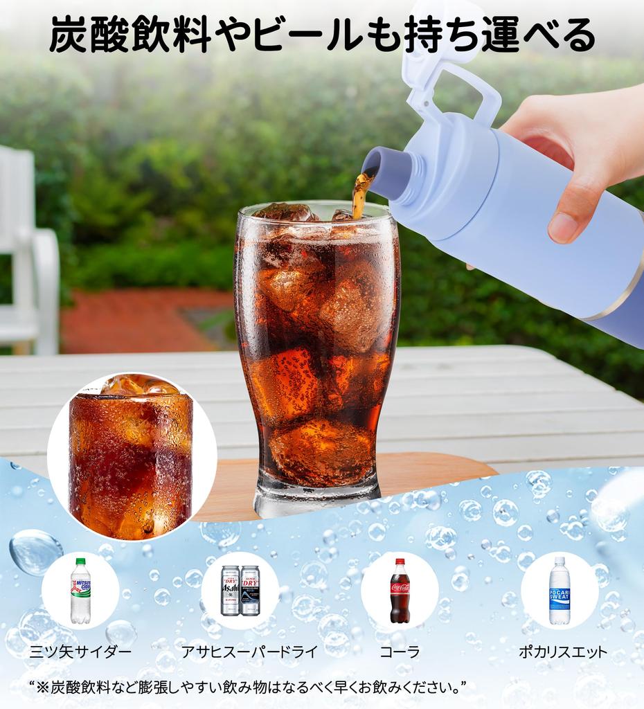 TYESO 900ml Vacuum Insulated Thermos Bottle for Carbonated Drinks, Stainless Steel, Keeps Drinks Cold, Removable Mouthpiece for Easy Cleaning,