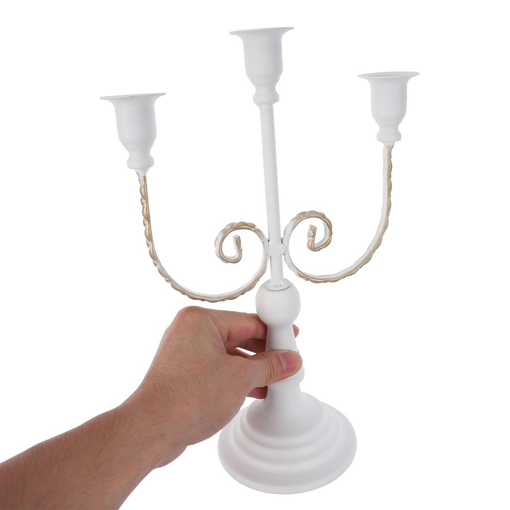 Vintage Iron 3-Arms Candelabrum Multi-Head Candlestick Decorative Metal Stand For Home Tabletop Party Decoration Household