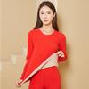 Women's Autumn Lambswool & Fleece Thermal Set: 460g Brushed Velvet Top & Bottoms for Cold Weather